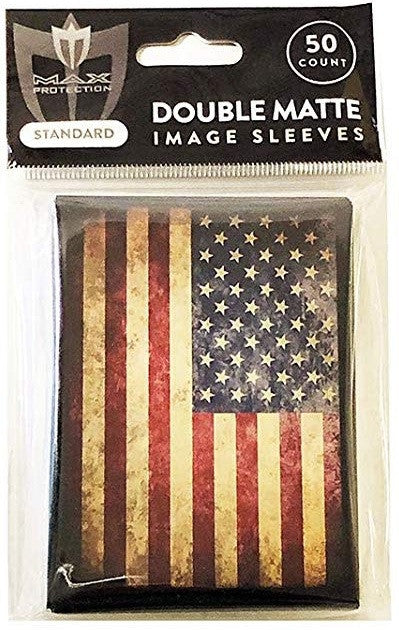 USA FLAG - Old Glory -50ct DOUBLE MATTE Art Deck Protector Sleeves