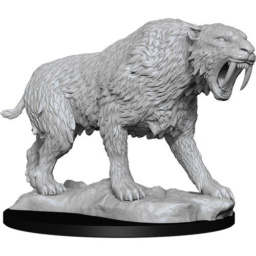 WizKids Deep Cuts Unpainted Minis: W14 Saber -Toothed Tiger