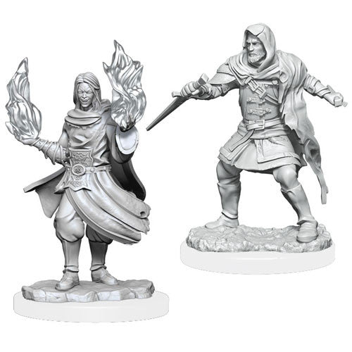 Critical Role Unpainted Miniatures: W01 Hollow One Rogue and Sorceror Male