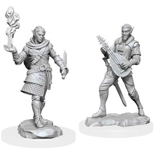 Critical Role Unpainted Miniatures: W01 Pallid Elf Rogue and Bard Male