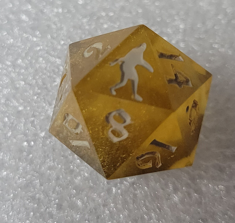 Yeti's Place Dungeon RPG Sharp Dice Set - Yellow and Black